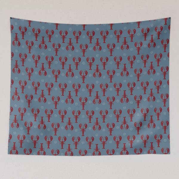 Item preview, Lobsters on blue designed and sold by reneesillus.