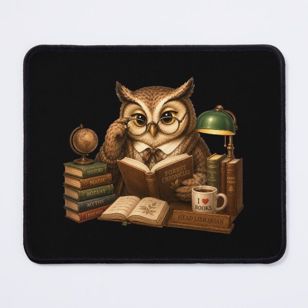 Item preview, Bookworm Owl – Cozy Reading Illustration designed and sold by PatternFly.