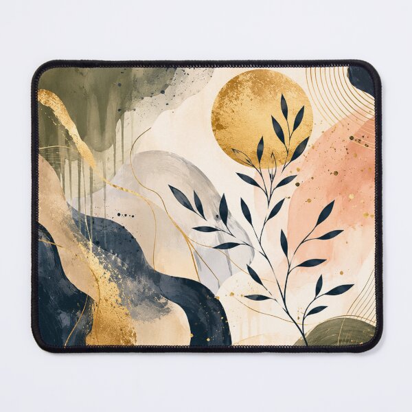 Item preview, Modern Abstract Botanical Wall Art with Gold Sun and Organic Shapes designed and sold by rimmatv.