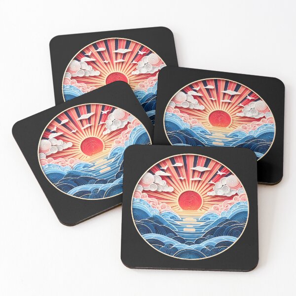 Item preview, Papercraft Contrast Wave Sunset designed and sold by Catobix.