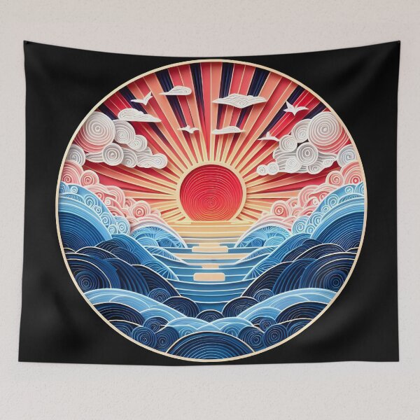 Item preview, Papercraft Contrast Wave Sunset designed and sold by Catobix.