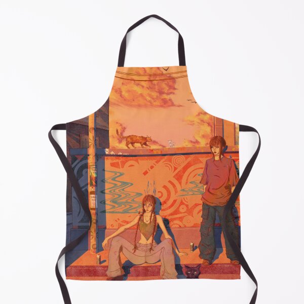 Item preview, Street-art, graffiti, two girls and cats at the sunset designed and sold by Witseart.