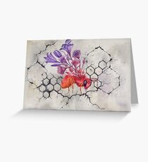 Bee on Concrete, Watercolor Painting Greeting Card