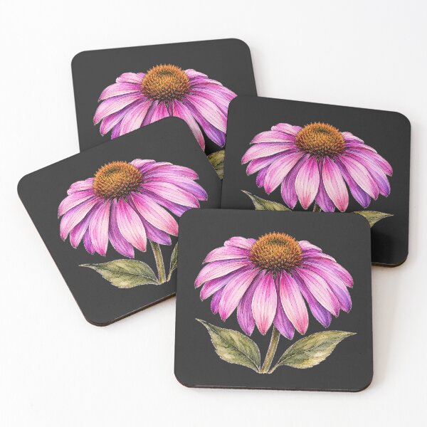 Item preview, Hand Drawn Coneflower Echinacea Watercolor Botanical Floral Illustration designed and sold by ColorSplash123.