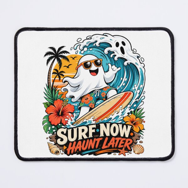 Item preview, Surf Now Haunt Later Funny Ghost Surfer Summerween Beach Halloween designed and sold by wizooo411.