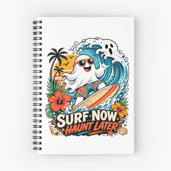 Item preview, Surf Now Haunt Later Funny Ghost Surfer Summerween Beach Halloween designed and sold by wizooo411.
