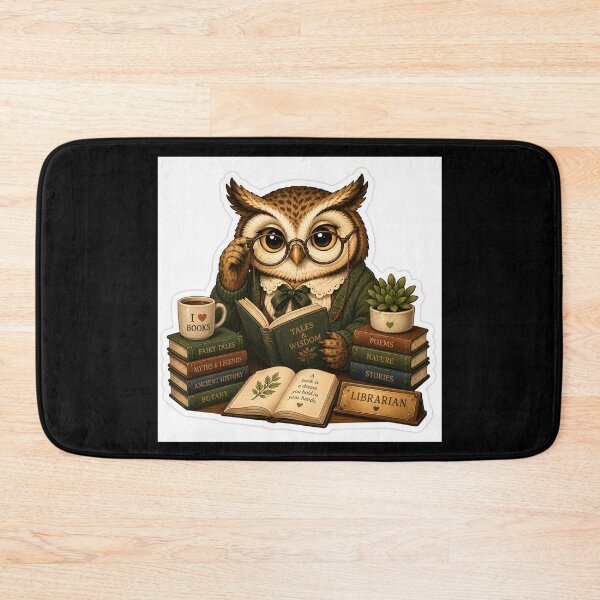 Item preview, Head Librarian Owl – Vintage Book Lover Art designed and sold by PatternFly.