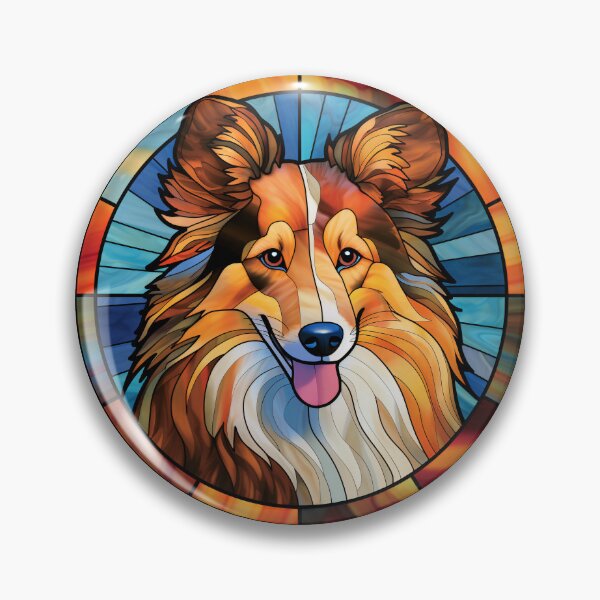 Item preview, Shetland Sheepdog Sheltie Dog Stained Glass Leadlight Artistic Design Mom Dad designed and sold by rafaeltto.
