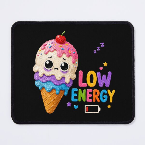 Item preview, Low Energy Cute Sleepy Ice Cream Cone designed and sold by Liv Solara.