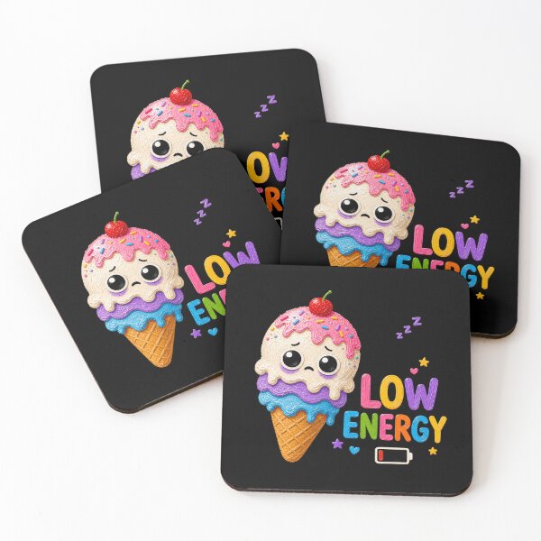 Item preview, Low Energy Cute Sleepy Ice Cream Cone designed and sold by Liv Solara.