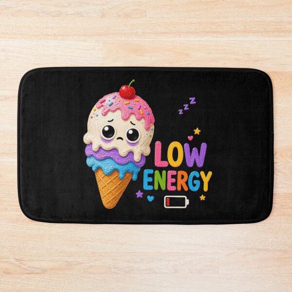 Item preview, Low Energy Cute Sleepy Ice Cream Cone designed and sold by Liv Solara.