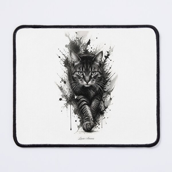 Item preview, Tabby Cat Emerging from Paper as Fine Art Ink Portrait designed and sold by Lucia Amaris Art.