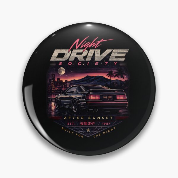 Item preview, Night Drive Society | Retro 80s Synthwave Car Vintage Sunset Graphic T-Shirt designed and sold by COLVARA-STUDIO.