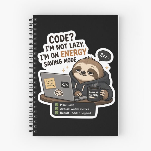 Item preview, Code? I'm Not Lazy, I'm On Energy Saving Mode – Sloth Sticker designed and sold by PatternFly.