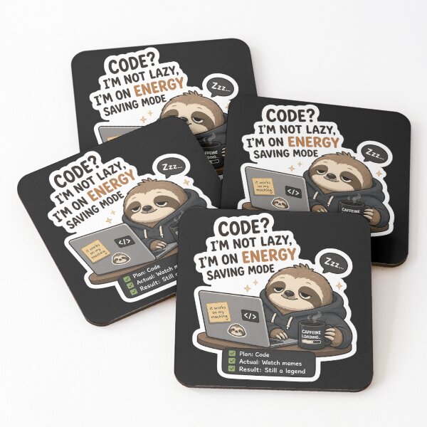 Item preview, Code? I'm Not Lazy, I'm On Energy Saving Mode – Sloth Sticker designed and sold by PatternFly.
