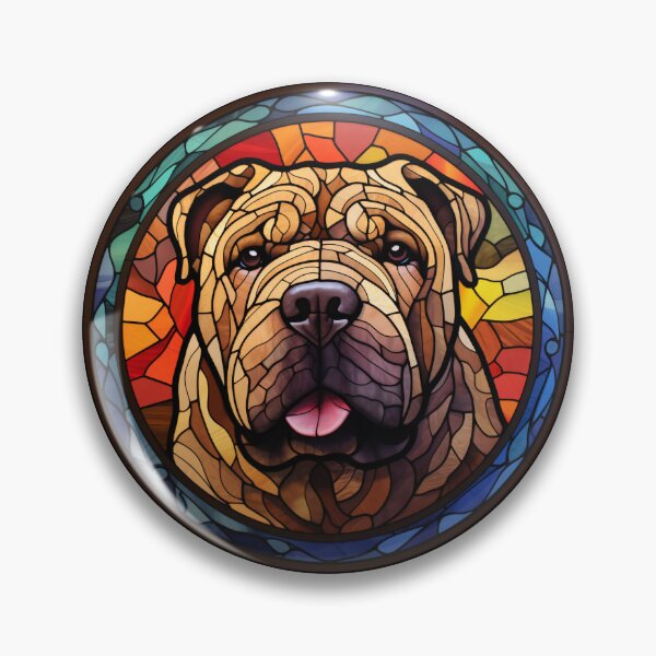 Item preview, Shar Pei Dog Stained Glass Leadlight Artistic Design Mom Dad designed and sold by rafaeltto.