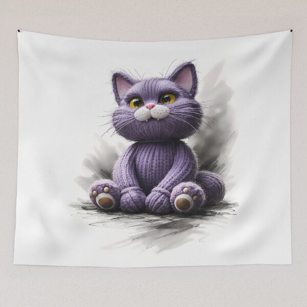 Item preview, Purple Yarn Kitten designed and sold by cuprum.
