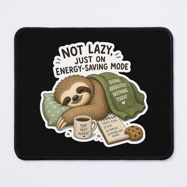 Item preview, Not Lazy, Just On Energy-Saving Mode – Cozy Sloth designed and sold by PatternFly.