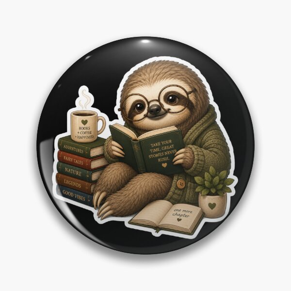 Item preview, Bookworm Sloth – Cozy Reading Illustration designed and sold by PatternFly.
