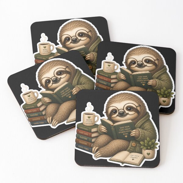 Item preview, Bookworm Sloth – Cozy Reading Illustration designed and sold by PatternFly.