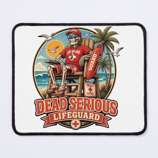Item preview, Dead Serious Lifeguard Funny Skeleton Summerween Beach Vector designed and sold by wizooo411.