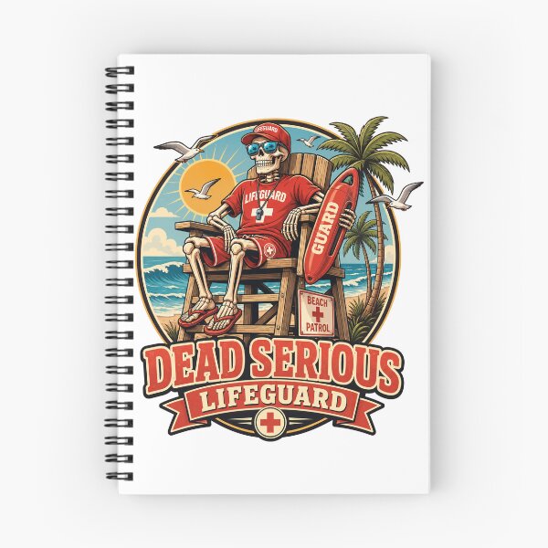 Item preview, Dead Serious Lifeguard Funny Skeleton Summerween Beach Vector designed and sold by wizooo411.