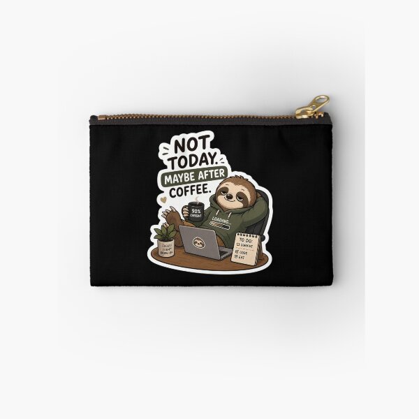 Item preview, Not Today, Maybe After Coffee – Funny Sloth Sticker designed and sold by PatternFly.