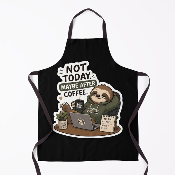 Item preview, Not Today, Maybe After Coffee – Funny Sloth Sticker designed and sold by PatternFly.