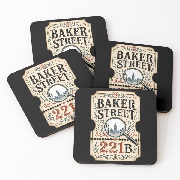 Item preview, Sherlock Holmes Baker Street 221B Vintage Ticket Plaque Art designed and sold by Fenay Designs.
