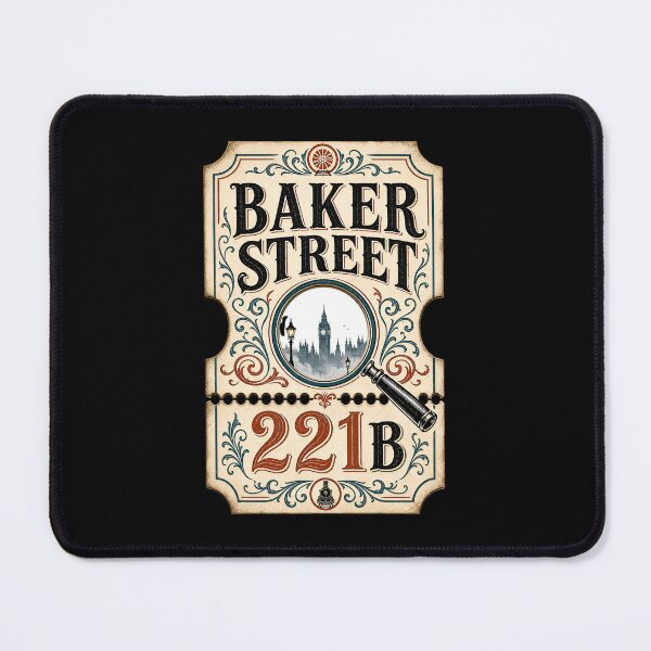 Item preview, Sherlock Holmes Baker Street 221B Vintage Ticket Plaque Art designed and sold by Fenay Designs.