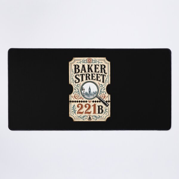 Item preview, Sherlock Holmes Baker Street 221B Vintage Ticket Plaque Art designed and sold by Fenay Designs.
