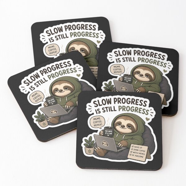 Item preview, Slow Progress Is Still Progress – Sloth Meme Sticker designed and sold by PatternFly.