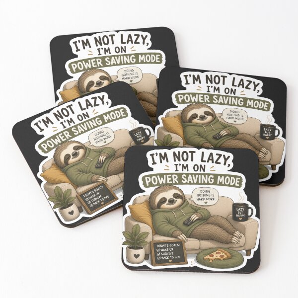 Item preview, I'm Not Lazy, I'm On Power Saving Mode – Sloth Sticker designed and sold by PatternFly.