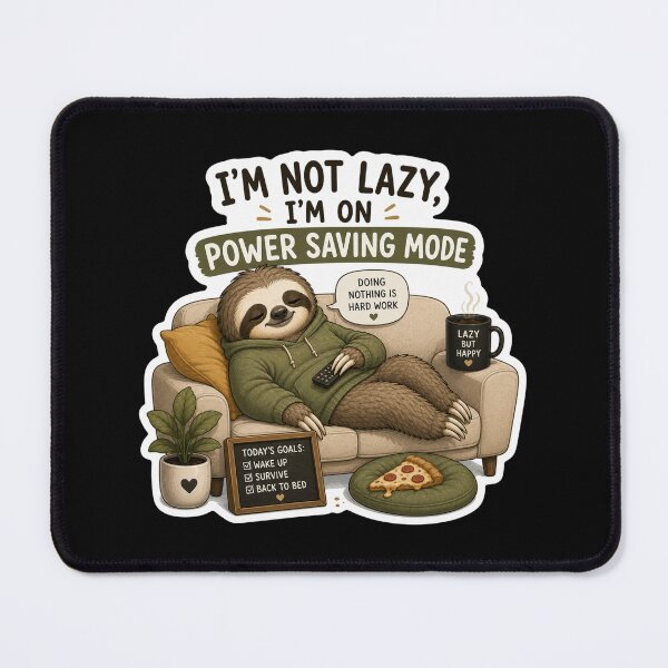 Item preview, I'm Not Lazy, I'm On Power Saving Mode – Sloth Sticker designed and sold by PatternFly.