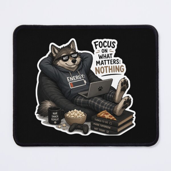 Item preview, Focus On What Matters: Nothing – Funny Wolf  designed and sold by PatternFly.