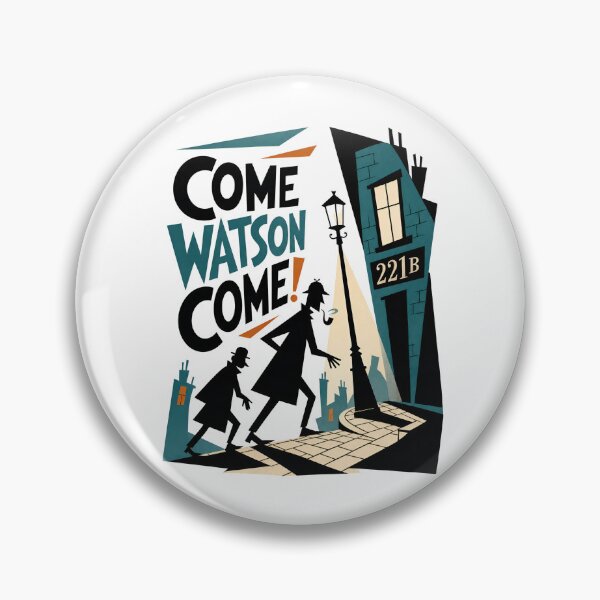 Item preview, Sherlock Holmes Come Watson Come Retro Mid Century Poster designed and sold by Fenay Designs.