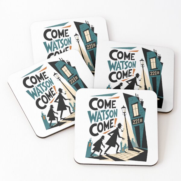 Item preview, Sherlock Holmes Come Watson Come Retro Mid Century Poster designed and sold by Fenay Designs.