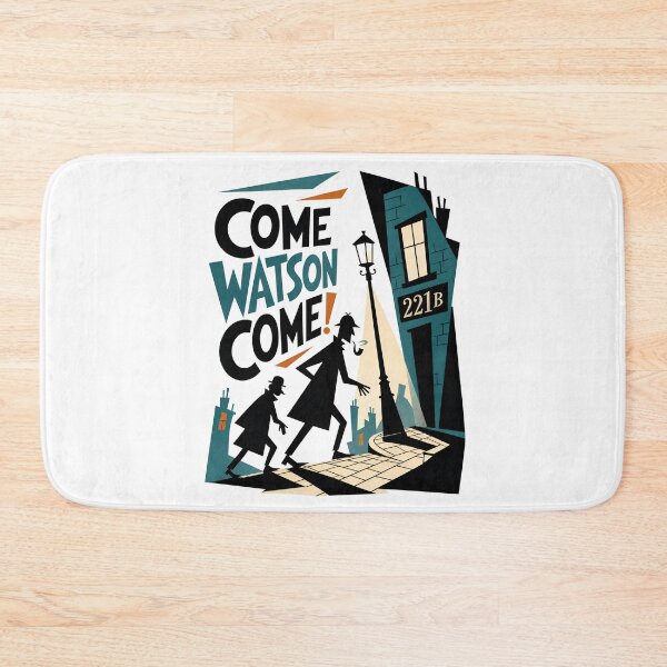 Item preview, Sherlock Holmes Come Watson Come Retro Mid Century Poster designed and sold by Fenay Designs.