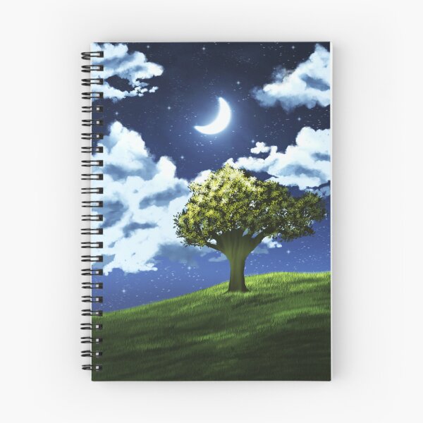 Item preview, Starry Night Hill Landscape Digital Paint designed and sold by CanvasCharms.