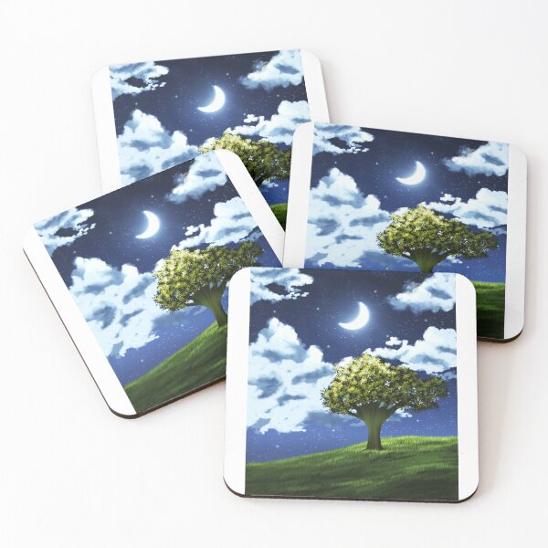 Item preview, Starry Night Hill Landscape Digital Paint designed and sold by CanvasCharms.