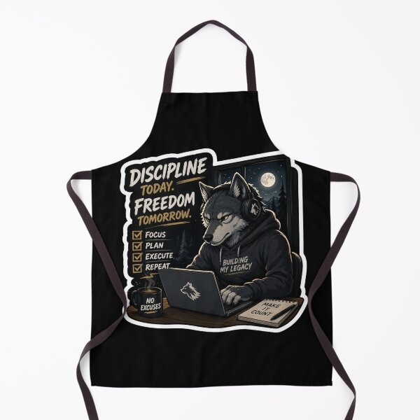 Item preview, Discipline Today, Freedom Tomorrow – Motivational Wolf Design designed and sold by PatternFly.