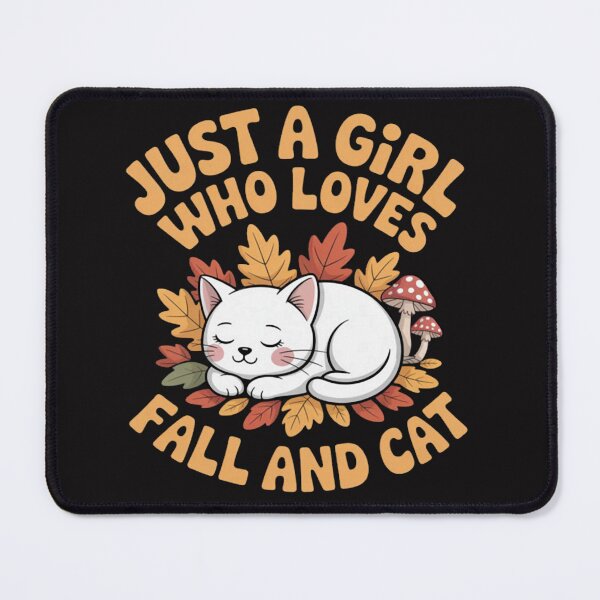 Item preview, Just a Girl Who Loves Fall and Cats Groovy Pet Lover designed and sold by drawyourpy.