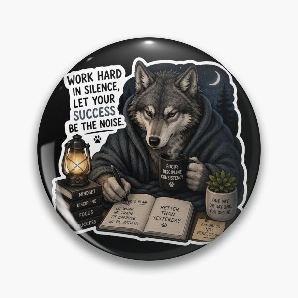 Item preview, Work Hard in Silence, Let Success Be the Noise – Wolf  designed and sold by PatternFly.