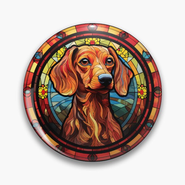 Item preview, Red Dachshund Dog Stained Glass Leadlight Artistic Design Mom Dad designed and sold by rafaeltto.