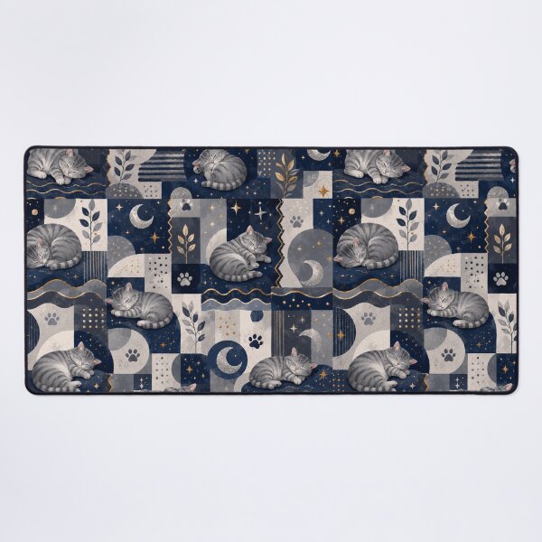 Item preview, Sleeping Gray Cat Moon Pattern designed and sold by Mindworx21.