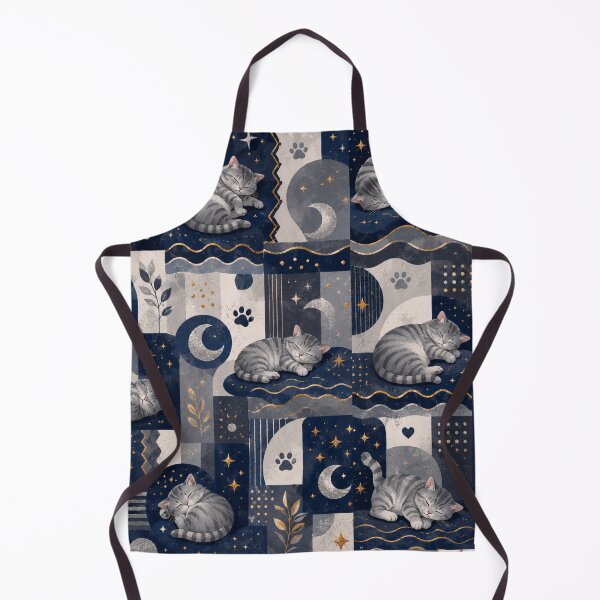 Item preview, Sleeping Gray Cat Moon Pattern designed and sold by Mindworx21.