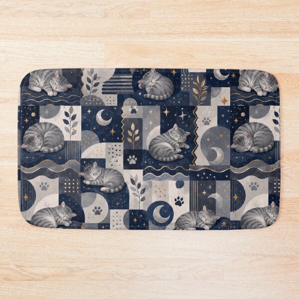 Item preview, Sleeping Gray Cat Moon Pattern designed and sold by Mindworx21.