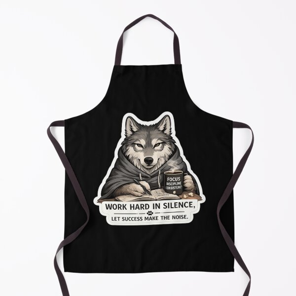Item preview, Work Hard in Silence – Motivational Wolf Illustration designed and sold by PatternFly.