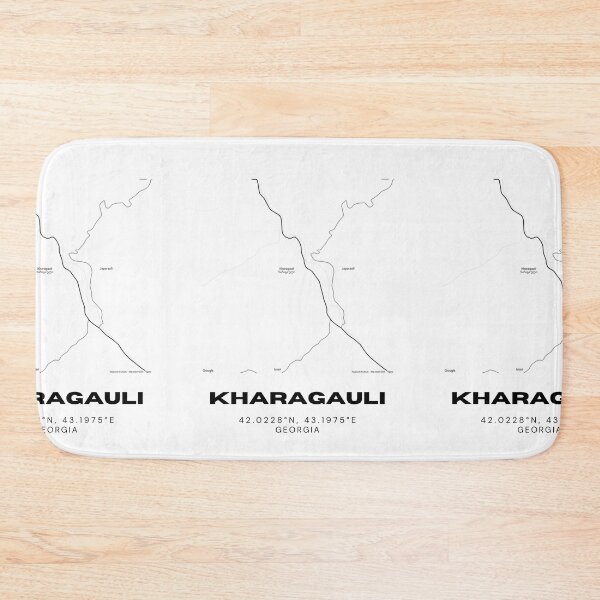 Item preview, Kharagauli Georgia Minimalist City Map with Coordinates | Black and White Street Map Art designed and sold by RM-Journey.