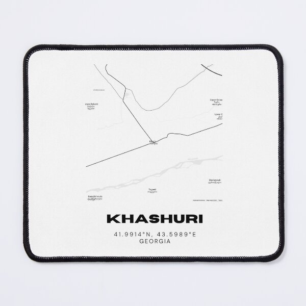 Item preview, Khashuri Georgia Minimalist City Map with Coordinates | Black and White Street Map Art designed and sold by RM-Journey.